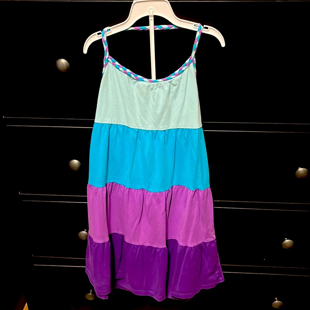 Girls Color Block Halter Dress